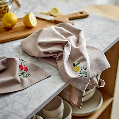 Södahl Bistro viskestykke grå 70x50 cm 2 stk