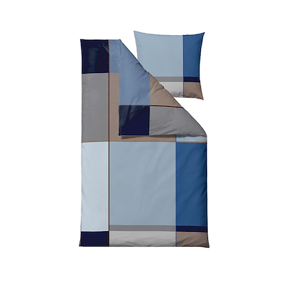 Södahl Colour Block sengetøj blå 140x220 cm