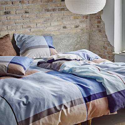 Södahl Colour Block sengetøj blå 140x220 cm