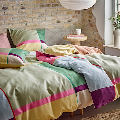 Södahl Colour Block sengetøj grågrøn 140x220 cm