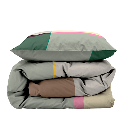 Södahl Colour Block sengetøj grågrøn 140x220 cm