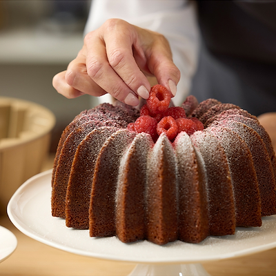 Blomsterberg slice kageform orange rosa 24x10 cm