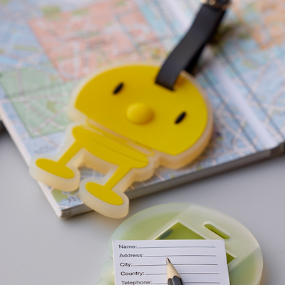 Hoptimist bag tag gul