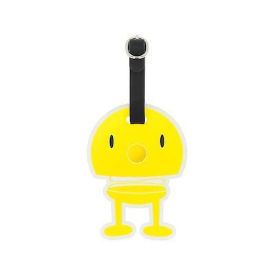 Hoptimist bag tag gul