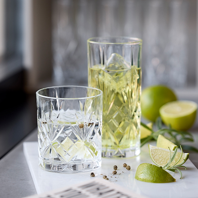 Lyngby Glas Melodia highball og whiskey glas 8 stk.