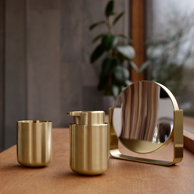 Zone Ume tandbørstekrus guld farve