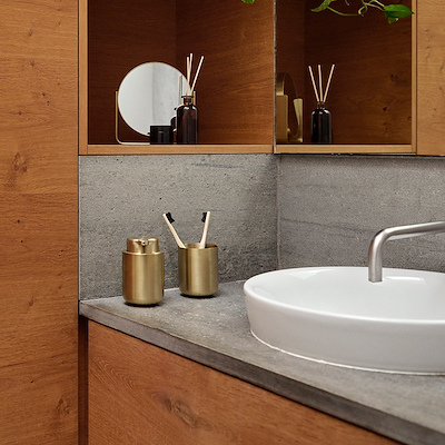 Zone Ume tandbørstekrus guld farve