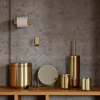 Zone Ume toiletbørste guld farve H43 cm
