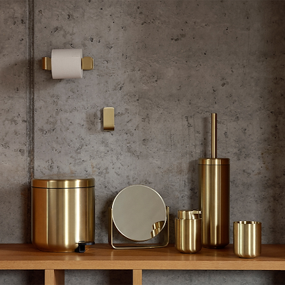 Zone Ume toiletrulleholder guld farve 16,4x7,6x4 cm