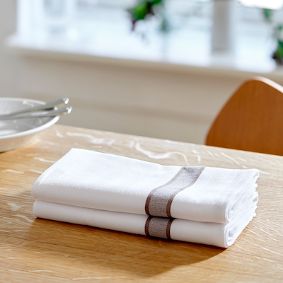 Pillivuyt stofserviet blå/hvid 45x45 cm