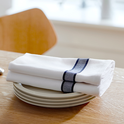 Pillivuyt stofserviet grøn/hvid 45x45 cm