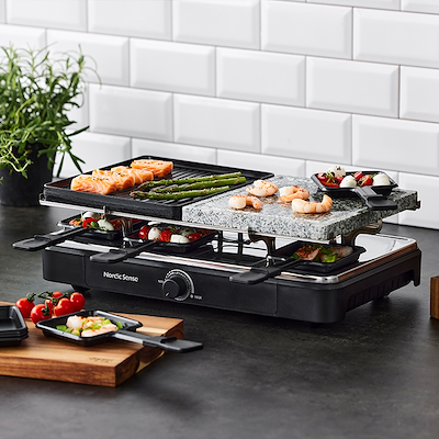 Nordic Sense raclette til 8 personer sort 1400 watt