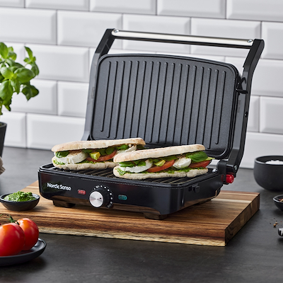 Nordic Sense paninigrill stål/sort 1600 watt