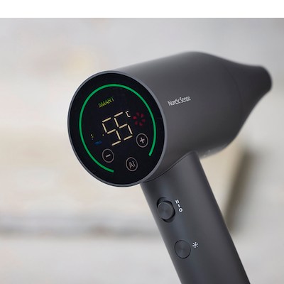 Nordic Sense AI-hårtørrer grå 1600 watt