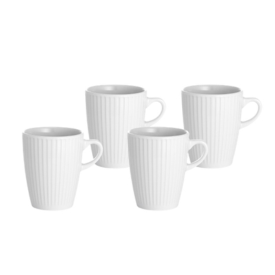 Pillivuyt Plissé krus hvid 27 cl 4 stk.