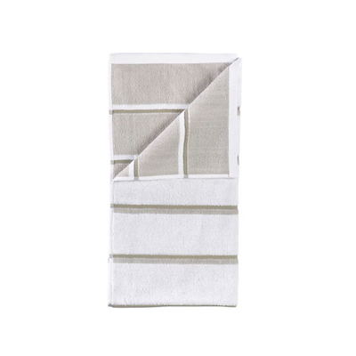 Zone Sauna håndklæde hvid/grå/grøn 70x140 cm