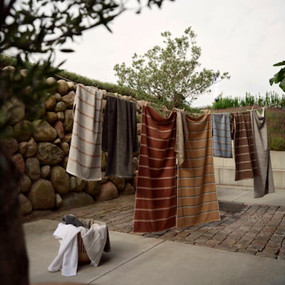 Zone Sauna håndklæde grå/grøn/sand 50x100 cm