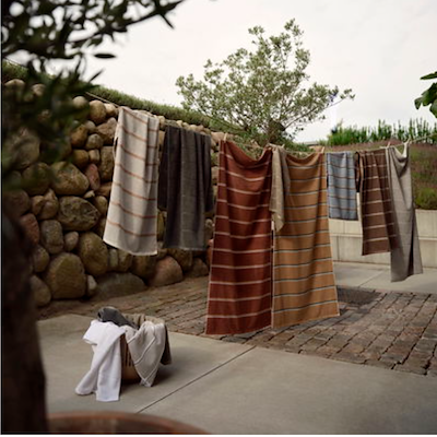 Zone Sauna håndklæde grå/grøn/sand 70x140 cm