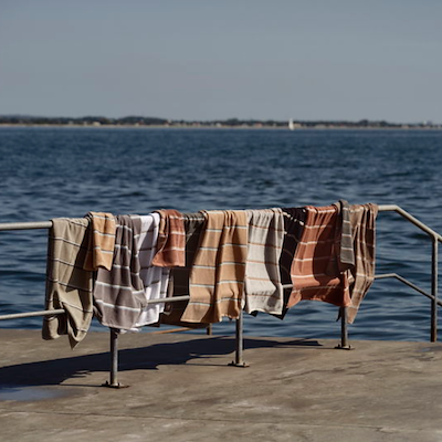 Zone Sauna håndklæde grøn/oliven/grå 70x140 cm