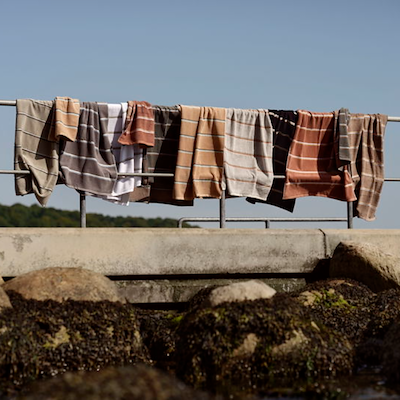 Zone Sauna håndklæde grøn/oliven/grå 70x140 cm