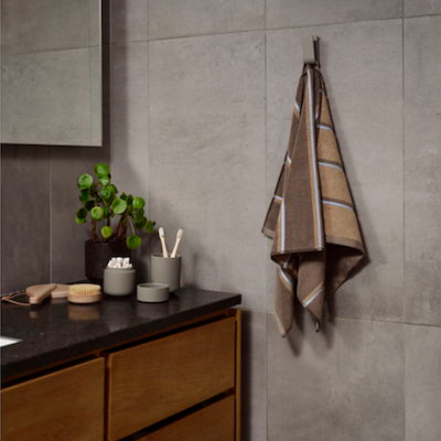 Zone Sauna håndklæde brun/beige/blå 50x100 cm