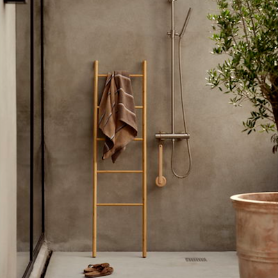 Zone Sauna håndklæde brun/beige/blå 70x140 cm