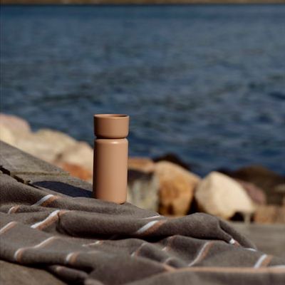 Zone Sauna håndklæde brun/beige/blå 70x140 cm