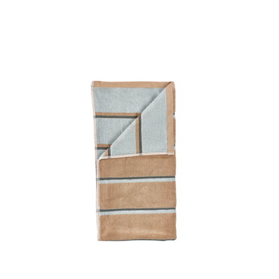 Zone Sauna håndklæde sand/blå/grøn 50x100 cm