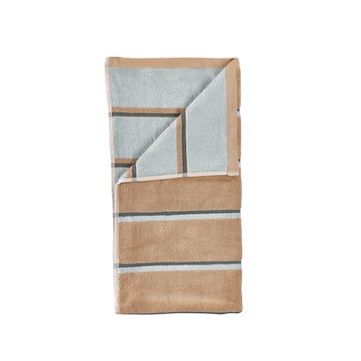 Zone Sauna håndklæde sand/blå/grøn 70x140 cm