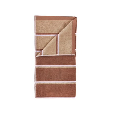 Zone Sauna håndklæde brun/sand/blå 70x140 cm