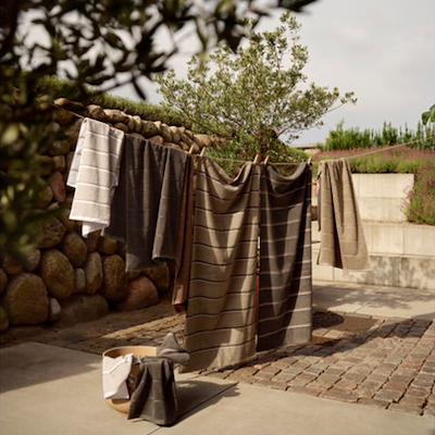 Zone Sauna håndklæde grå/blå/lysegrå 50x100 cm