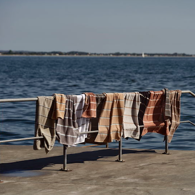 Zone Sauna håndklæde grå/blå/lysegrå 50x100 cm