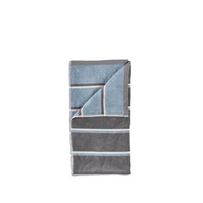 Zone Sauna håndklæde grå/blå/lysegrå 50x100 cm