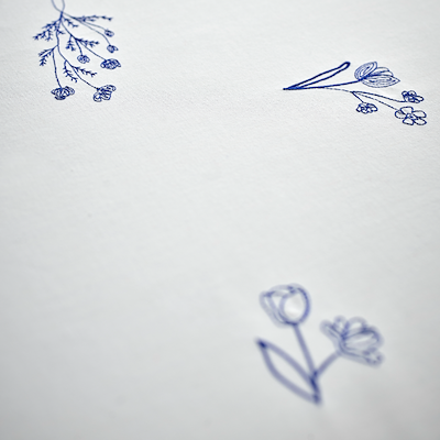 Södahl Charm dug hvid/blå 140x220 cm