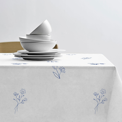 Södahl Charm dug hvid/blå 140x220 cm