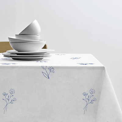 Södahl Charm dug hvid/blå 140x270 cm