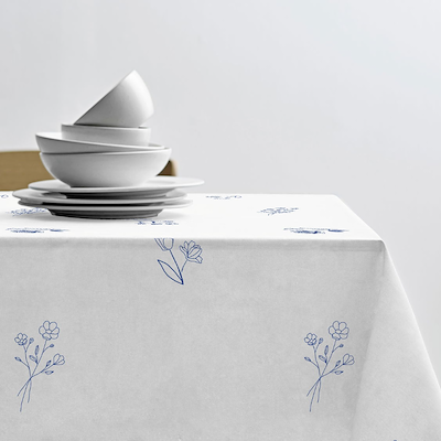 Södahl Charm dug hvid/blå 140x320 cm