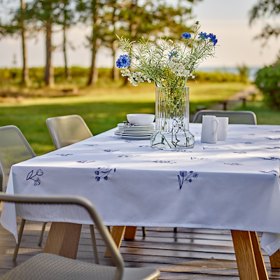 Södahl Charm dug hvid/blå 140x320 cm