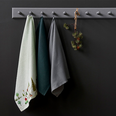 Södahl Bastian Diamond viskestykke forest green 50x70 cm
