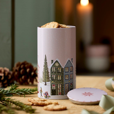 Pillivuyt Vinter kagedåse rosa Ø 10 cm H 18,5 cm