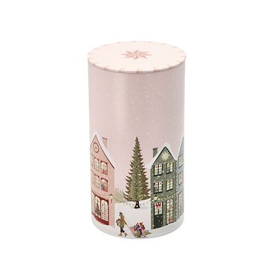 Pillivuyt Vinter kagedåse rosa Ø 10 cm H 18,5 cm