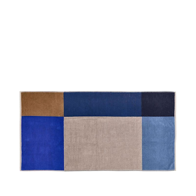 Södahl Colour Block håndklæde Blue 70x140 cm