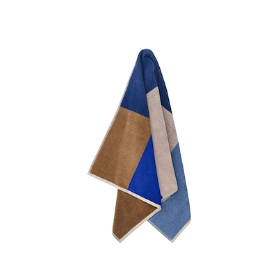 Södahl Colour Block håndklæde Blue 70x140 cm