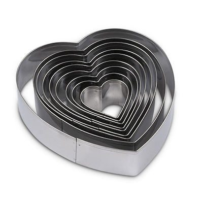 Blomsterbergs udstikkersæt hjerte stål 9 stk.