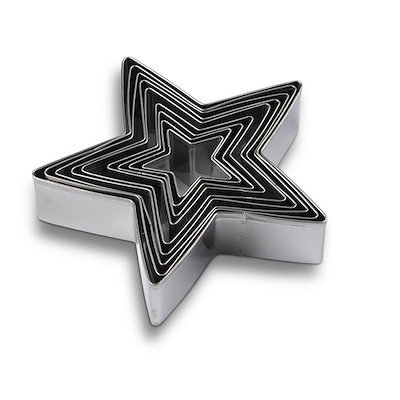 Blomsterbergs udstikkersæt stjerne stål 9 Stk.