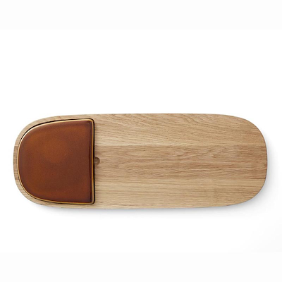 Bitz skærebræt med amber stentøj 51 x 19 cm