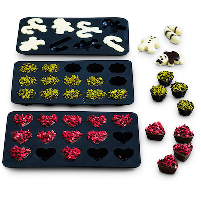 Blomsterbergs chokoladeform silikone grå 3 stk.
