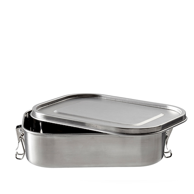 Funktion madkasse stål farve 21.5x16.5x6 cm