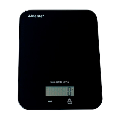 Aldente køkkenvægt sort glas