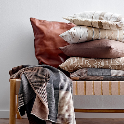 Södahl Lodge leather pude 60x60 cm tobacco/sort